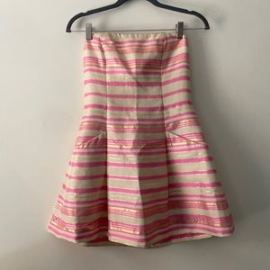 Lilly Pulitzer Sherry Dress Strapless Pink Stripes